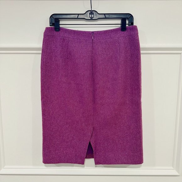 J. Crew No. 2 Pencil Skirt Manor Purple Wool Size 4 - Picture 2 of 5